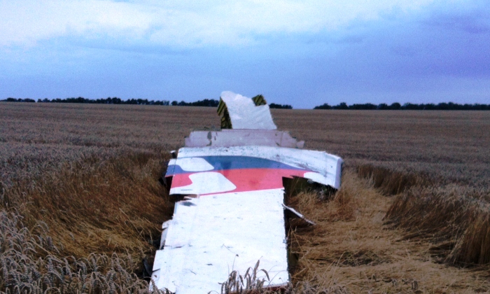 Imagen del ala del avión MH17