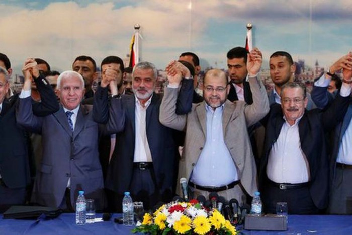 Celebración de los acuerdos entre Fatah y Hamas